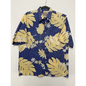 Vintage Reyn Spooner Shirt Men’s Large Blue Reverse Print Hawaiian Aloha 90s Y2K